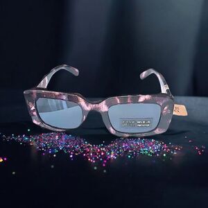 Frye & Co Hot Pink Translucent Chunky Square Sunglasses NEW Jena Sims Rookie Square Sunglasses | Hot Pink & Hot Pink  main image 4